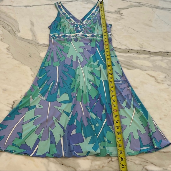 EMILIO PUCCI MULTI LEAF PRINT DRESS SIZE IT 44 / US 10 - Picture 13 of 15